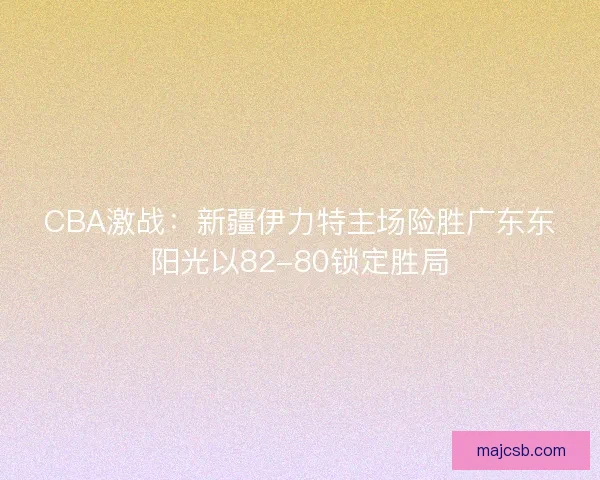 CBA激战:新疆伊力特主场险胜广东东阳光以82-80锁定胜局 CBA激战:新疆伊力特主场险胜广东东阳光以82-80锁定胜局